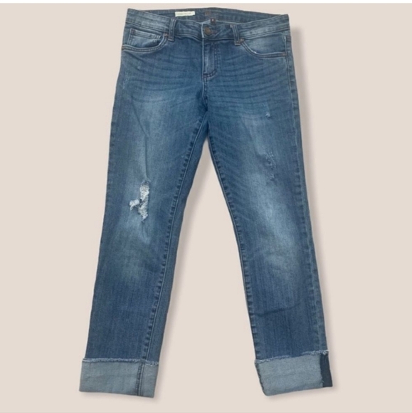 Kut from the kloth denim cropped jeans distressed size 6 - Picture 3 of 6